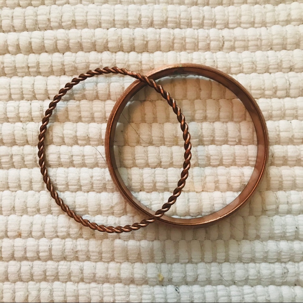 Copper bangle set - Picture 3 of 3